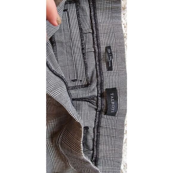 Talbots 16P Women’s Skinny Ankle Pull On Pants Stretch Elastic Waist Black Plaid - Picture 2 of 2